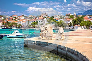 Town of Novalja waterfront and turquoise sea view, Pag island