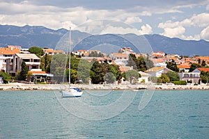 Town of Novalja waterfront view, Pag island