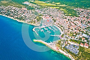 Town of Novi Vinodolski aerial panoramic view