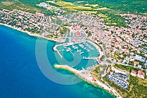 Town of Novi Vinodolski aerial panoramic view photo
