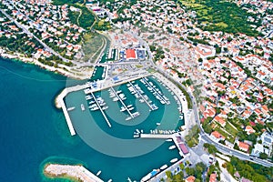 Town of Novi Vinodolski aerial panoramic view, Adriatic sea photo