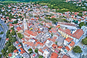 Town of Novi Vinodolski historic center aerial view