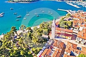 Town of Novigrad Istarski historic center architecture and sailing coastline view