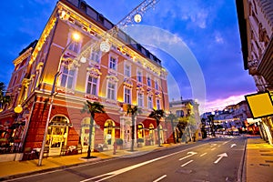 Town of Opatija evening streetscape