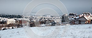 Town panorama of bulgarian ski resort Bansko