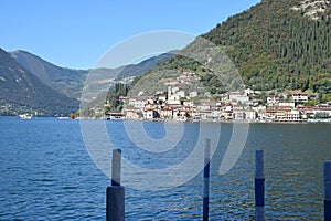 The town of Peschiera to Montisola on Lake Iseo