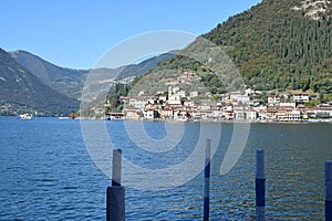 The town of Peschiera to Montisola on Lake Iseo photo