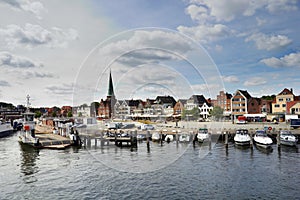 Town pier architecture in Travemunde, Germany