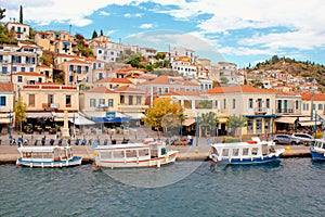 The town of Poros, Poros island, Greece.