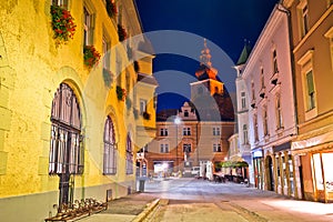 Town of Ptuj historic street evening view