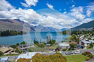 Town Queenstown, Lake Wakatipu, Otago, South Island, New Zealand, Oceania photo