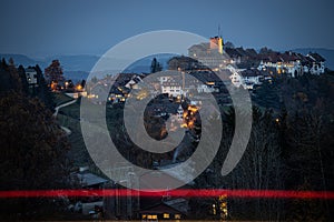 Town of Regensberg with its castle, Switzerland