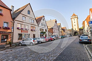 Town Rothenburg ob der Tauber, a town in the district of Ansbach of Mittelfranken (Middle Franconia), the Franconia region