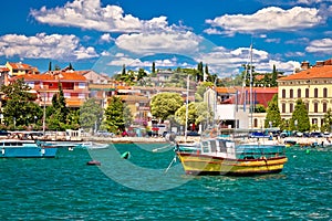 Town of Rovinj colorful waterfront and harbor view