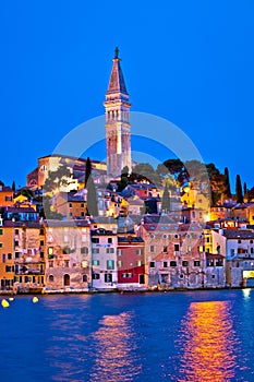 Town of Rovinj evening vertical view