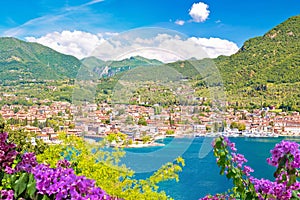 Town of Salo on Lago di Garda lake view photo