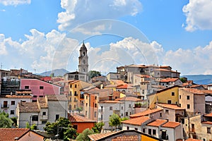 The town of Satriano di Lucania in the mountains of the Basilicata region, Italy.