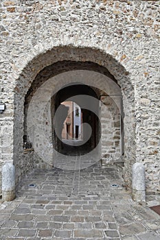 The town of Satriano di Lucania in the mountains of the Basilicata region, Italy.