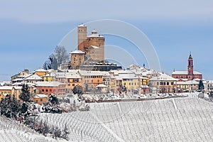 Town of Serralunga dAlba in winter. photo