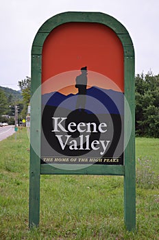 Town sign for Keene Valley, NY
