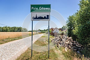 Town sign in Poland