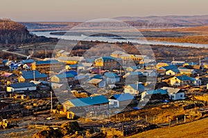 The town of sino-russian border