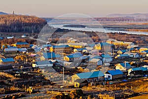 The town of sino-russian border