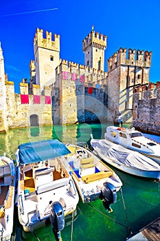 Town of Sirmione entrance walls view