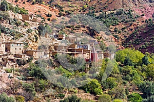 Town on the slopes of the Atlas mountains, Morocco