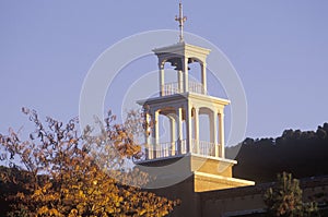 Town square building is a southwest tourist destination in Santa Fe New Mexico