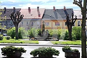 Town square Cerveny Kostelec, Czech Republic