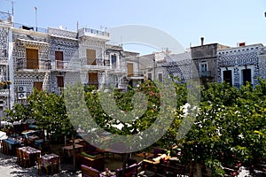 Town square in pyrgi, greece