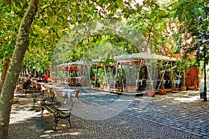 Town Square with restaurants, Bratislava