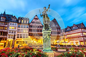 Town square romerberg Frankfurt Germany photo