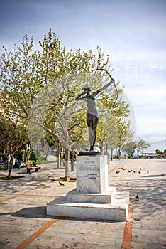 Town square and streets in Rafina port,Greece