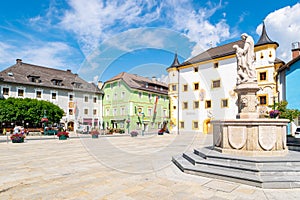 Town square with town hall in the centre of Tamsweg, Austria