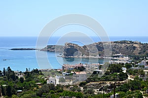 The town of Stegna in Rhodes, Greece