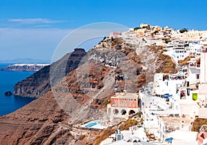 Town of Thira cityscape, Santorini island, Greece