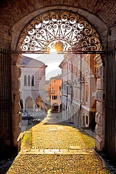 Town of Udine ancient gate aut sunset view photo