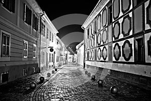 Town of Varazdin steet evening view