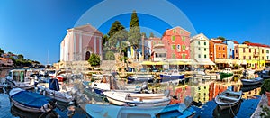 Town of Veli Losinj harbor colorful panoramic view, Island of Losinj