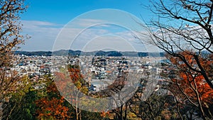 Town view on the top of the hill at World Heritage in Kamakura, Japan photo