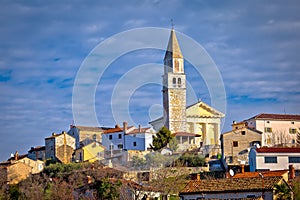 Town of Visnjan on green istrian hill view