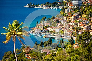 Town of Volosko on Opatija Riviera colofrul view