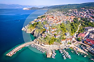 Town of Vrbnik aerial view, Island of Krk