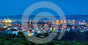 Town of Zadar blue hour panorama