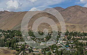 Town in Zeravshan river valley in northern Tajikist