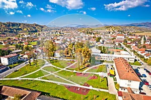 Town of Zlatar in Zagorje region aerial view photo