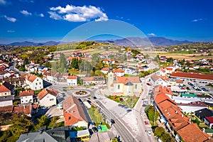Town of Zlatar in Zagorje region aerial view photo