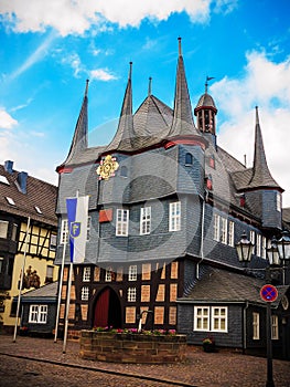 Townhall with 10 Towers in Frankenberg Eder, Germany